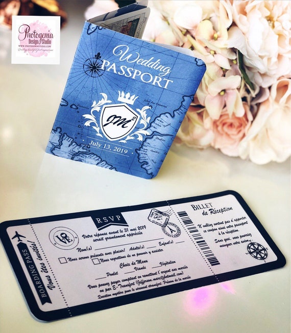 Destination Wedding Invitation Passport Wedding Invitation Etsy