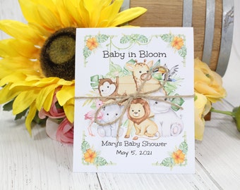 Safari Baby Shower Sunflower Seed Favor Jungle Baby Shower Party Seed Favor Safari Baby Shower Seed Gift Favor Sunflower Safari Seed Favor