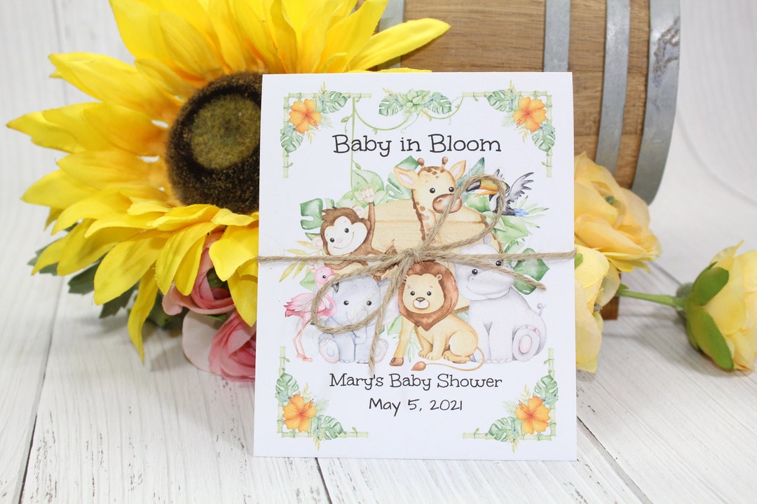 Baby Shower Safari Jungle Wildflower Seed Favor Jungle Baby Shower