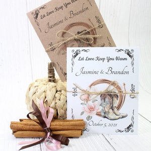 Wedding Hot Cider Western Cowboy Fall Hot Cider Favors Hot Cider Favor Wedding Hot Cider Fall Hot Cider Gift Wedding Favor Cider Rustic