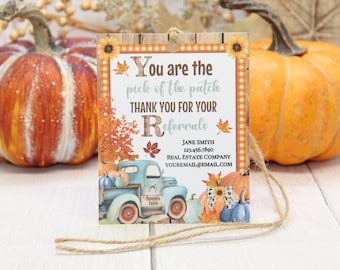 Realtor Pop By Tag Real Estate Fall Referral Tag Realtor Business Referral Client Real Estate Marketing Realtor Branding Real Estate Gift