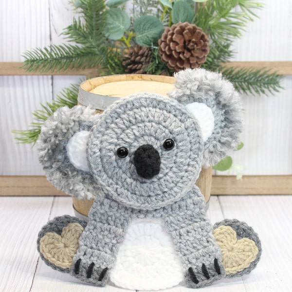 Crochet Koala Applique Premade Crochet Koala Applique Ready To Use Crochet Koala Applique Koala Applique Crochet Koala Bear Crochet Applique