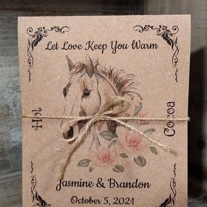 Wedding Hot Chocolate Cocoa Rustic Western Hot Cocoa Favors Hot Chocolate Favor Wedding Hot Cocoa Gift Hot Chocolate Gift Wedding Favor