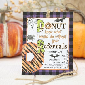 Realtor Pop By Tag Real Estate Halloween Referral Tag Realtor Business Referral Client Real Estate Marketing Realtor Branding Real Estate