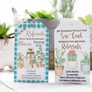 Realtor Pop By Plant Gift Tag Business Referrals Tags Real Estate Marketing Realtor Branding Real Estate Referral Tags Real Estate Referral