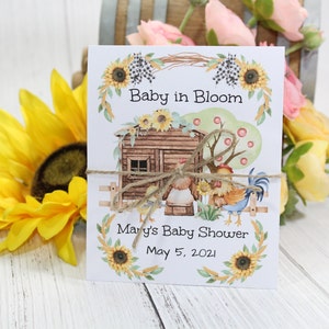 Farm Baby Shower Sunflower Seed Favors Farm Baby Shower Farm Party Favors Baby Shower Farm Sunflower Seed Gift Farm Baby Sunflower Seeds
