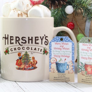 Pop By Tag Real Estate Hot Chocolate Cocoa Referral Gift Tag Realtor Business Referral Client Real Estate Marketing Realtor Branding Realtor