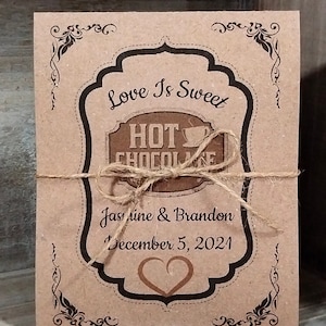 Wedding Hot Chocolate Rustic Hot Cocoa Favors Rustic Fall Hot Chocolate Favor Wedding Hot Cocoa Gift Hot Chocolate Gift Wedding Favor