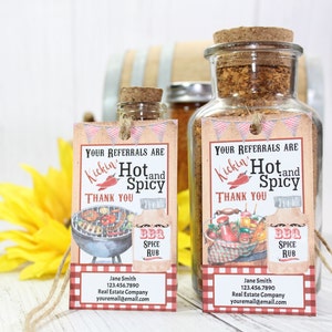 Pop By Tag Grilling BBQ Spice Realtor Gift Tag Business Referral Realtor Marketing Pop By Tag Real Estate Referral Gift Tags Pop By Gift Tag