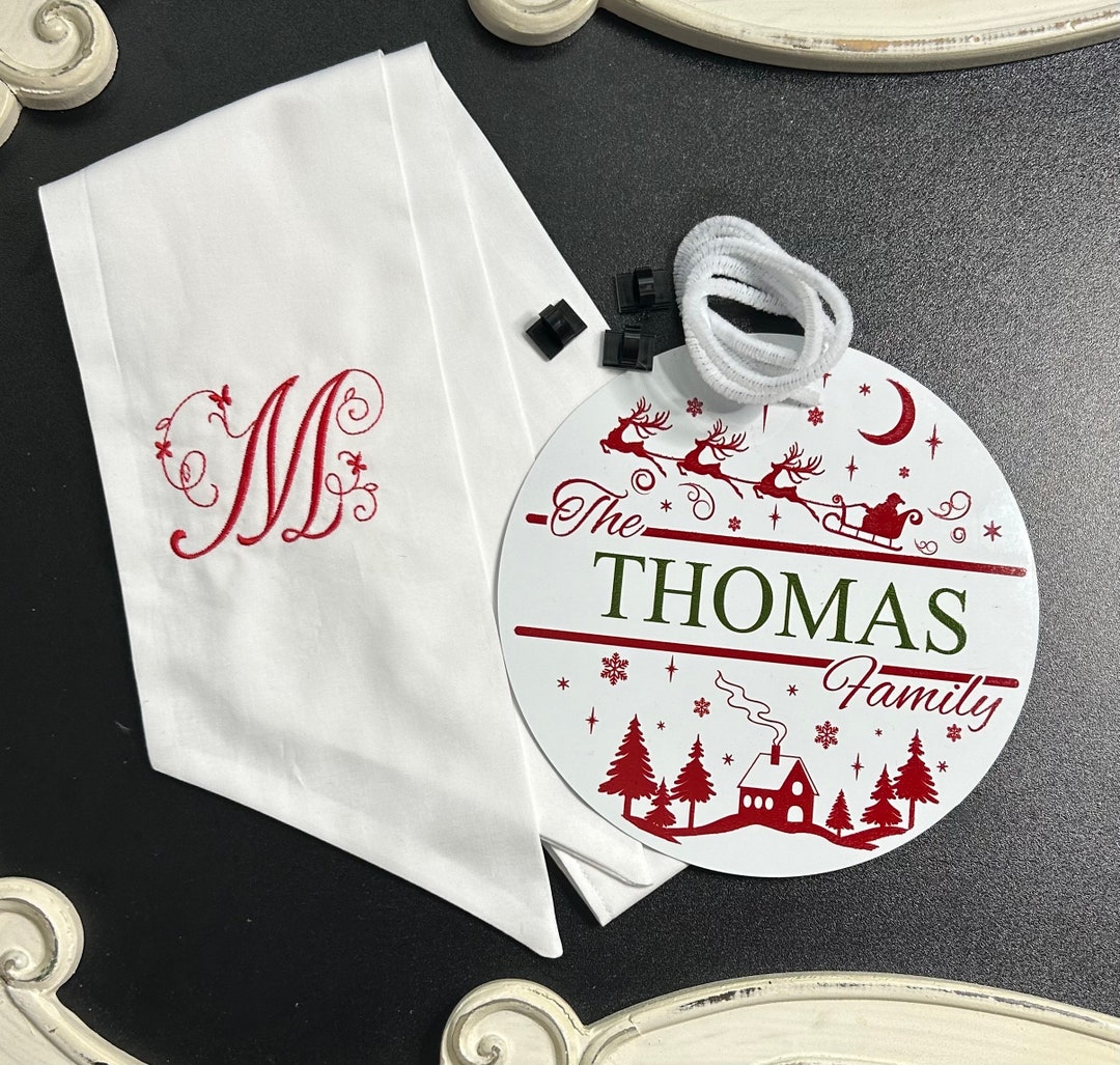 Wreath Kit Monogram Personalized Wreath Sash and Sign Embroidery Sash ...