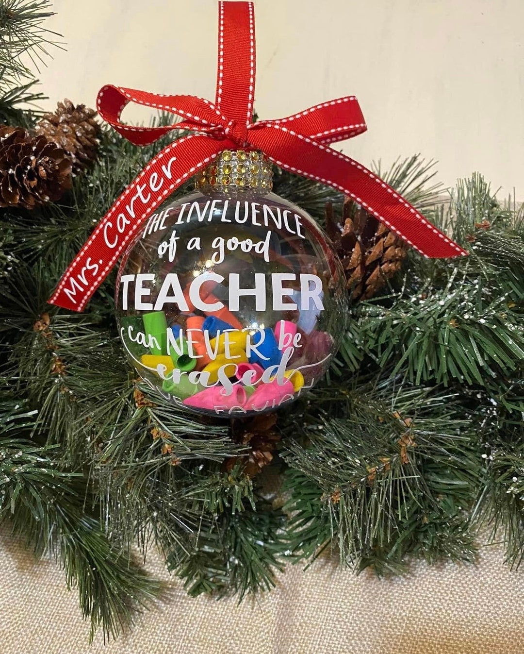 The Influence of a Good Teacher Personalized Custom Teacher Ornament ...