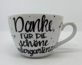 Danke für die schöne Kindergartenzeit Tasse mit Name-handbemalt