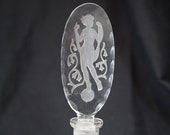 Vintage Czech Czechoslovakia Crystal Perfume Bottle Nude Stopper
