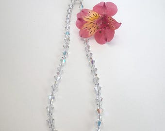 Collier ras de cou en cristal AB : bijoux de mariée scintillants