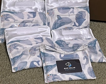 1:32 Stablemate Scale Satin Lined Model Horse Pony Pockets Travel Pouches for Storage or Transport Whale Narwhal Print