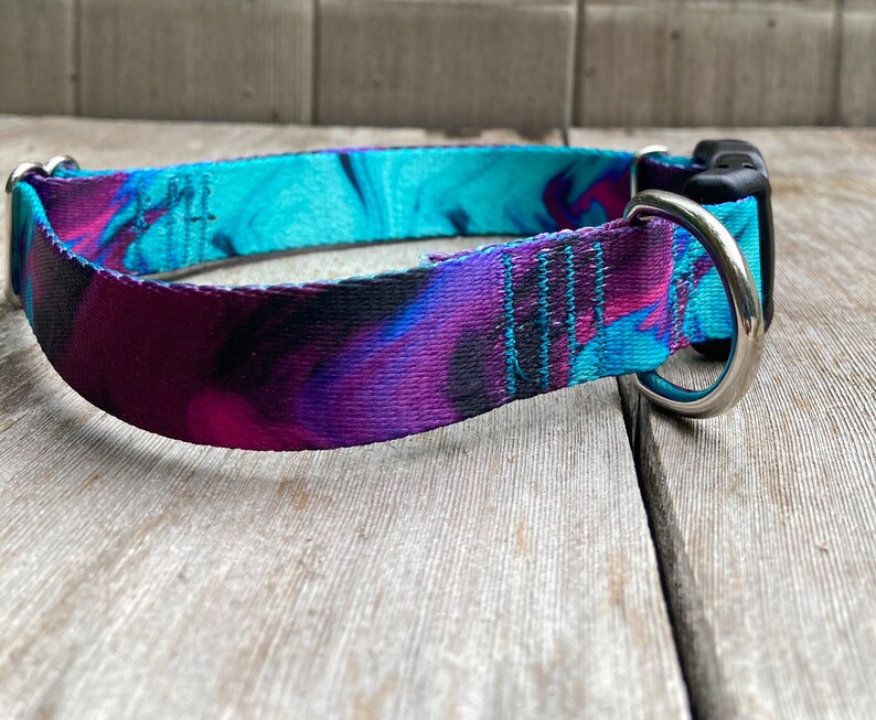 Purple and Teal Dog Collar Marble Dog Collar Marble Collar Etsy