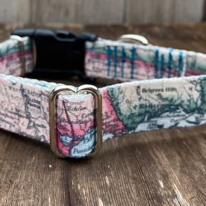 Karte, Hundehalsband Sommer, Atlas Halsband, verstellbares Nomaden Hundehalsband mit Schnellverschluss