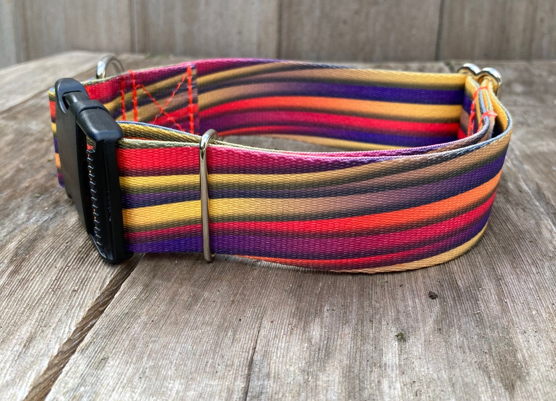 Extra Wide Dog Collar Sunset Waves Dog Collar Abstract Fall Etsy