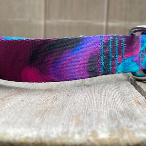 1 inch wide Purple Teal Marble Dog Collar, USA Made, Adjustable image 5