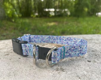 Geometric Mermaid Dog Collar: 1 inch Breakaway Safety Collar