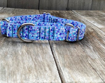 1 inch wide Soft Martingale Dog Collar, Adjustable Slip On Martingale Collar, Limited Slip, Choose Size and Pattern