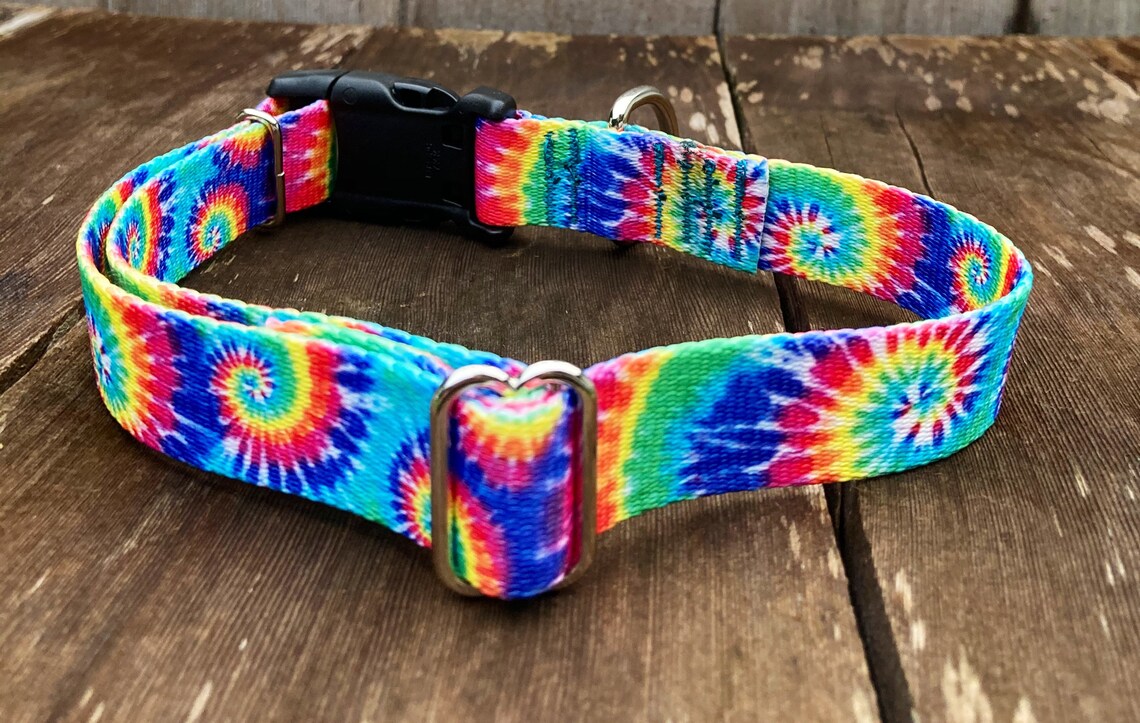 Rainbow Tie Dye Dog Collar Rainbow Dog Collar Tie Dye Etsy