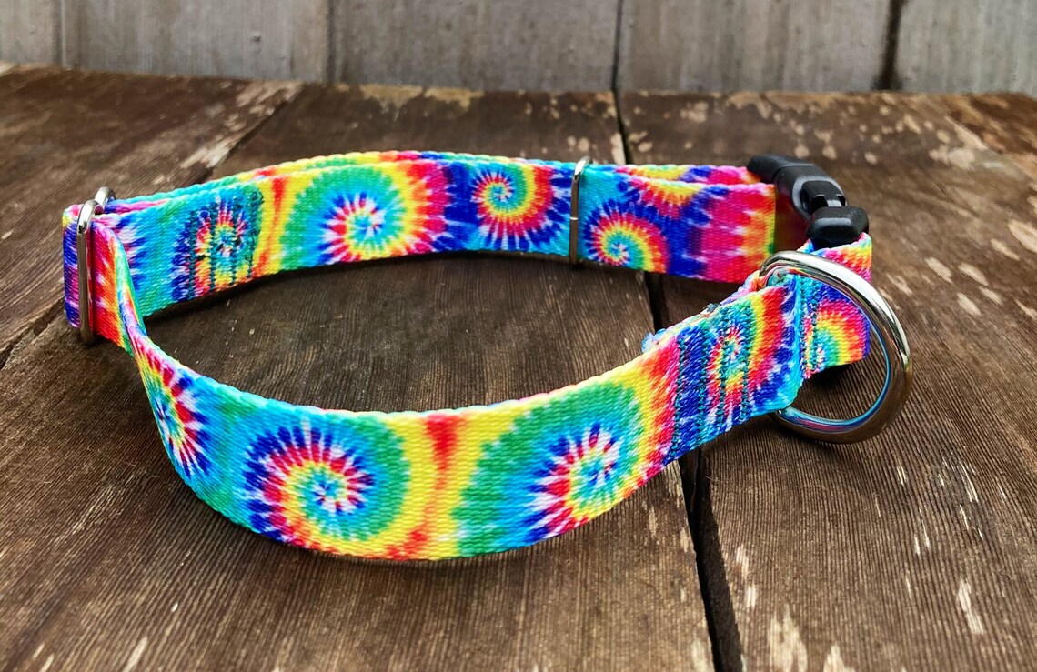 Rainbow Tie Dye Dog Collar Rainbow Dog Collar Tie Dye Etsy