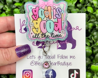 God is Good Badge Reel | Christian Faith ID Holder