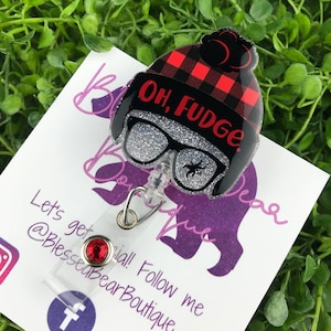 Oh Fudge Badge Reel | Christmas Badge Reel | Nurse Badge Reel | Christmas Story Badge Reel | Teacher Badge Reel | Glitter Badge Reel