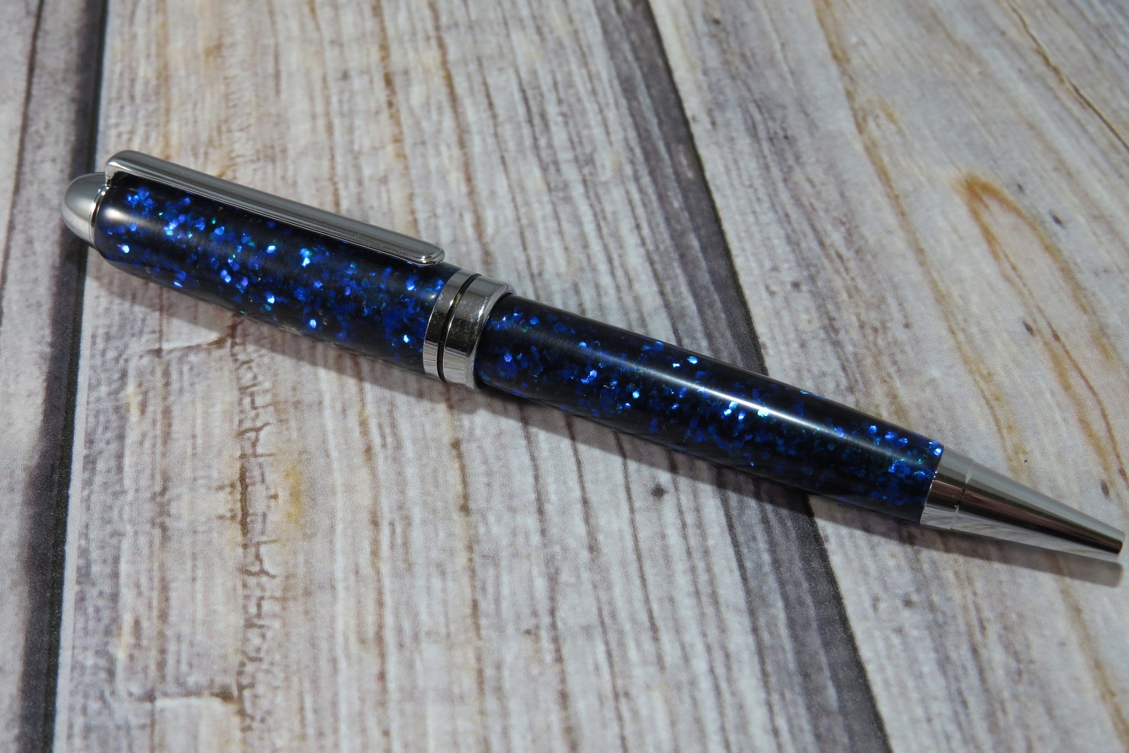 Blue Glitter Ballpoint Pen Custom Personalized Planner Pen Etsy