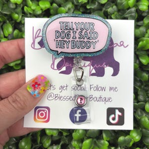Dog Mom Reel | Dog Badge Reel | Fur Mom Badge Reel Nurse Badge Reel | Dog Mom Gift | Vet Tech Veterinarian Badge Holder Id Holder