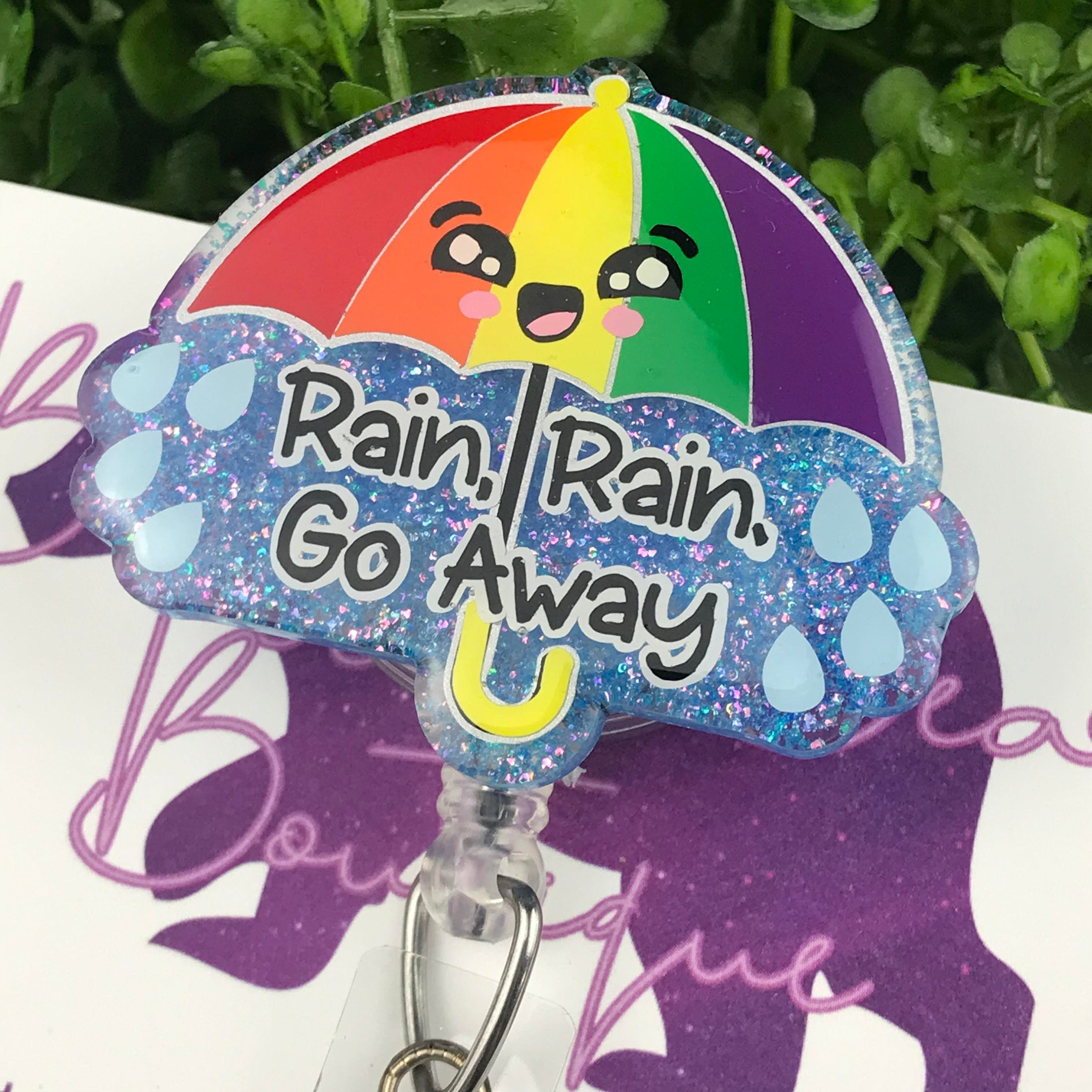 Spring Umbrella Badge Reel | Rainy Day Badge Holder - Etsy