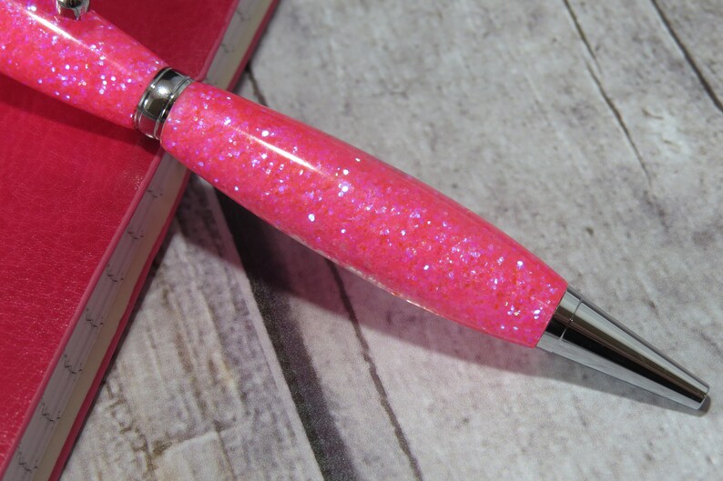 Hot Pink Glitter Pen Personalized Pink Pen Handmade Pink Etsy