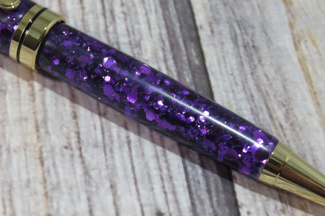 Purple Chunky Glitter Ballpoint Pen Personalized Purple Etsy