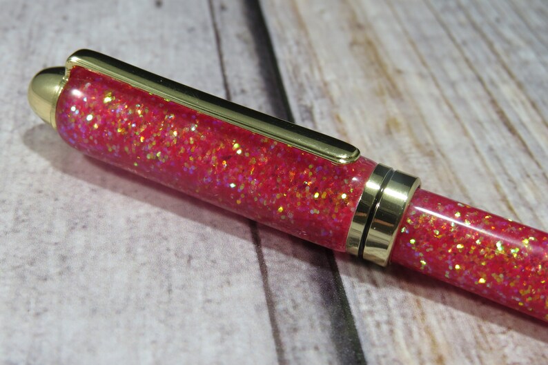 Pink Glitter Ballpoint Pen Personalized Glitter Pen Etsy