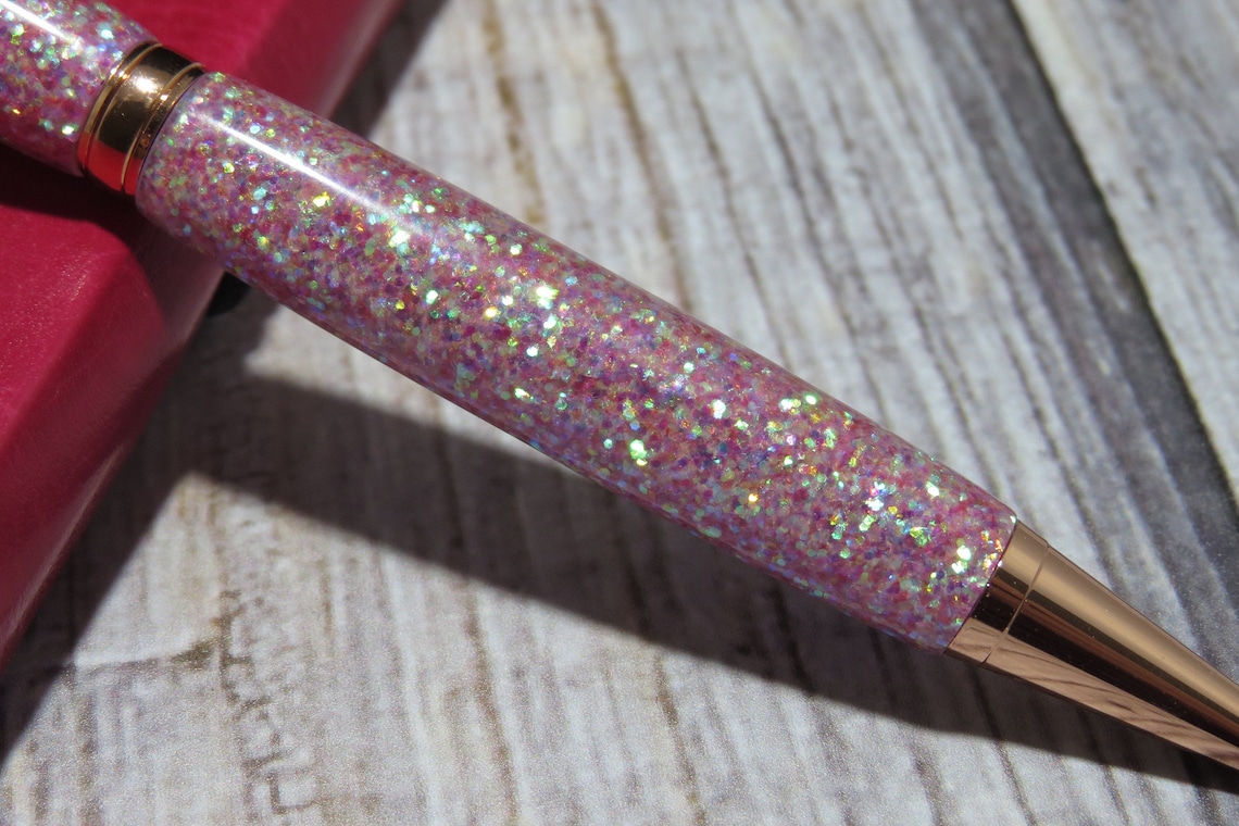 Light Pink Glitter Ballpoint Pen Personalized Pink Glitter Etsy