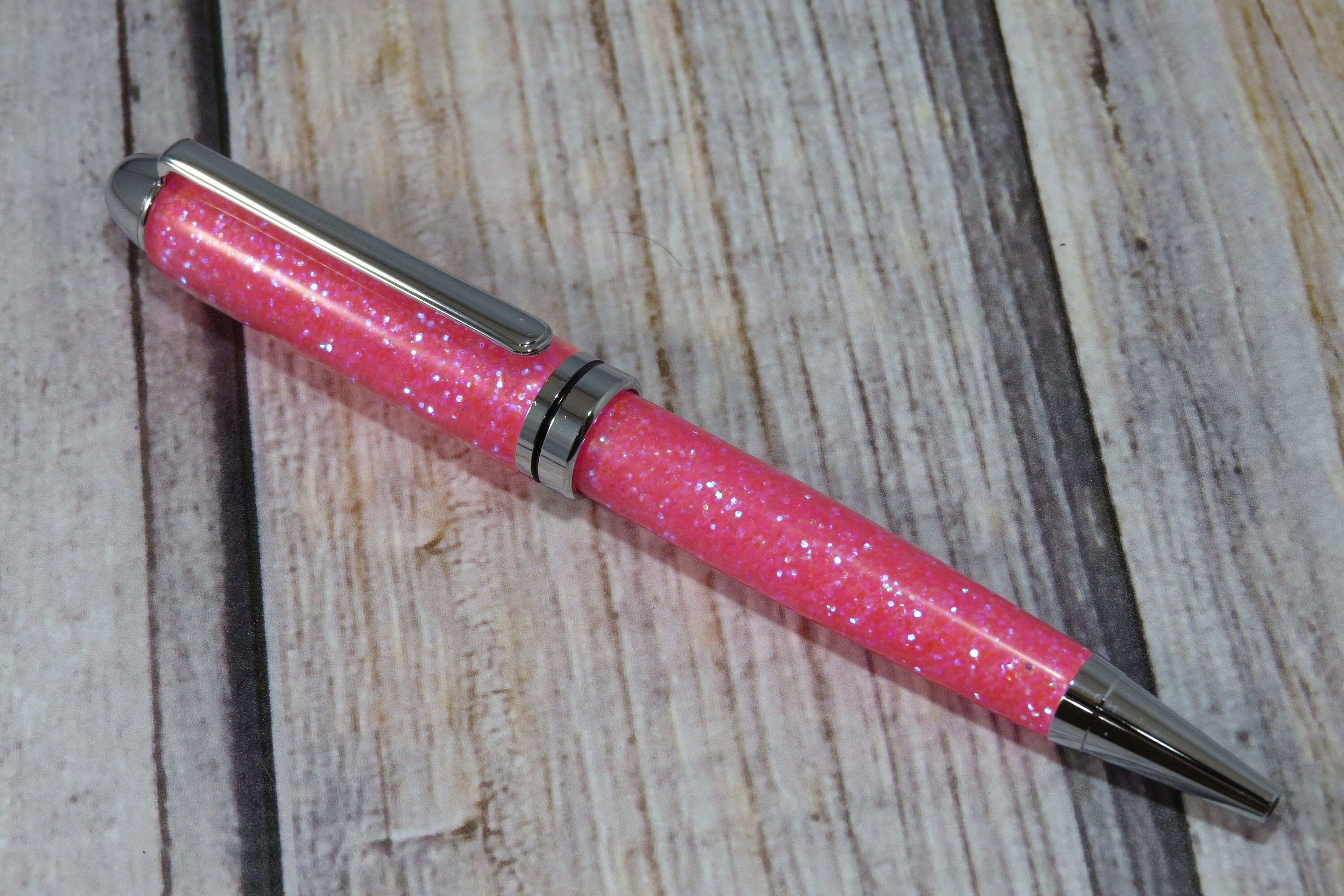 Hot Pink Glitter Pen Custom Personalized Glitter Pen Hand Etsy