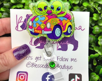 90s Alien Badge Reel | Retro ID Holder