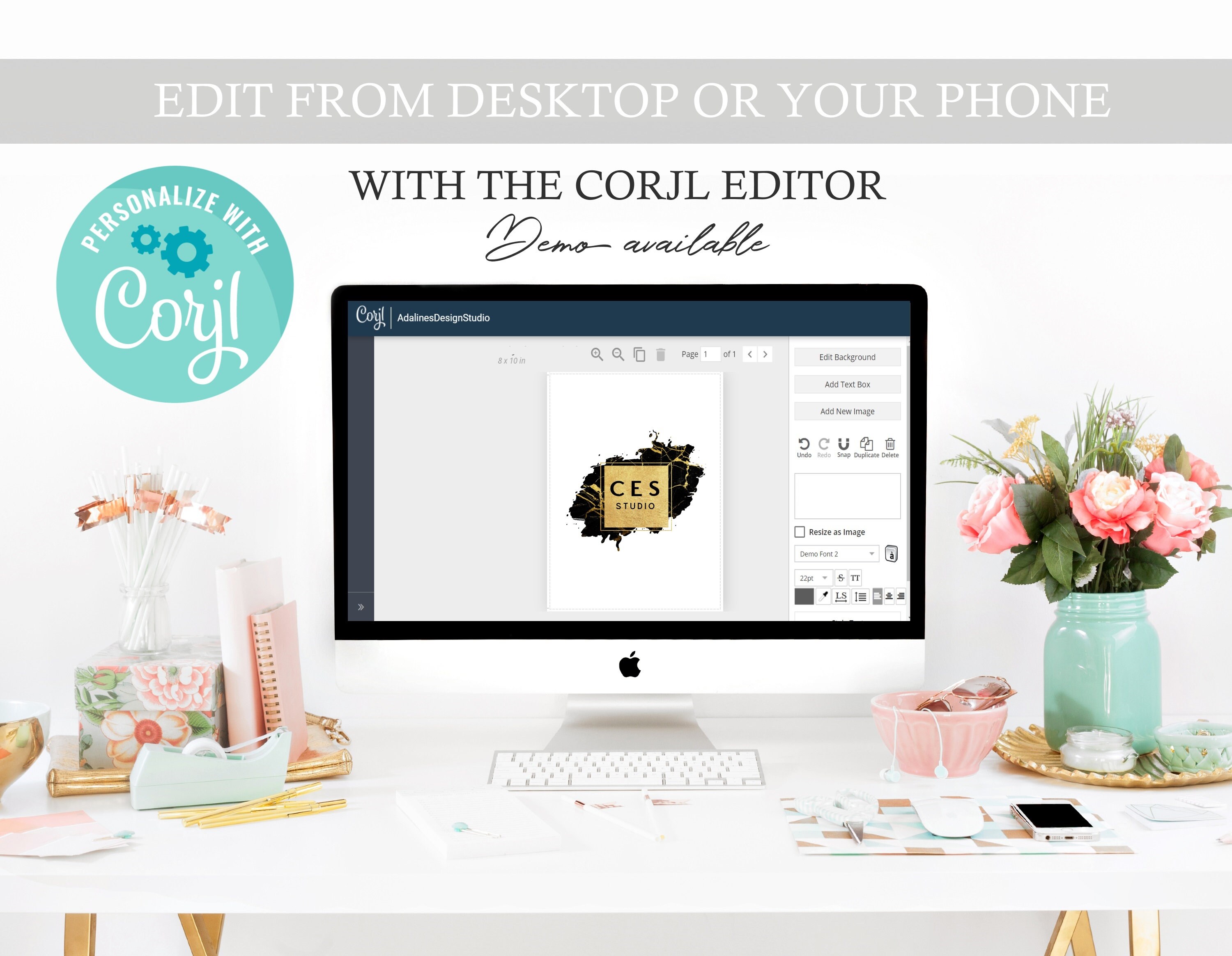 Gold Black Logo Editable Logo Download Logo Instant | Etsy