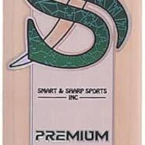 May include: A cricket bat with a light green grip and a light wood blade. The bat features the text "HAND CRAFTED" and the logo of "SMART & SHARP SPORTS INC". The bat is labeled "PREMIUM 20K".