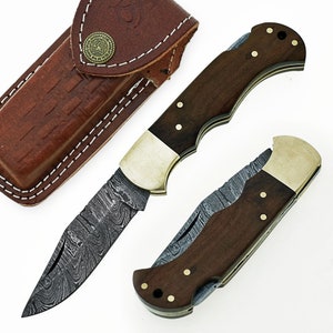 Damascus Steel Folding Knife/Pocket Knife Back Lock SS-17444