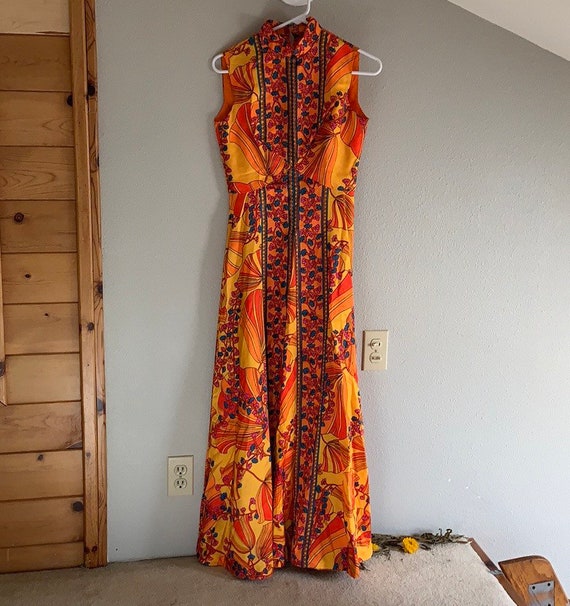 Vintage psychedelic jumpsuit sz S deadstock - image 1