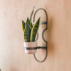 CUTE PLANTER POT hängende Pflanzenhalter Art Deco Runde StahlStab Pflanzenhalter Wand Pflanzer geometrische Bild 1