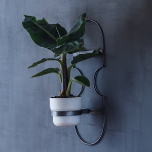 CUTE PLANTER POT hängende Pflanzenhalter Art Deco Runde StahlStab Pflanzenhalter Wand Pflanzer geometrische Bild 6