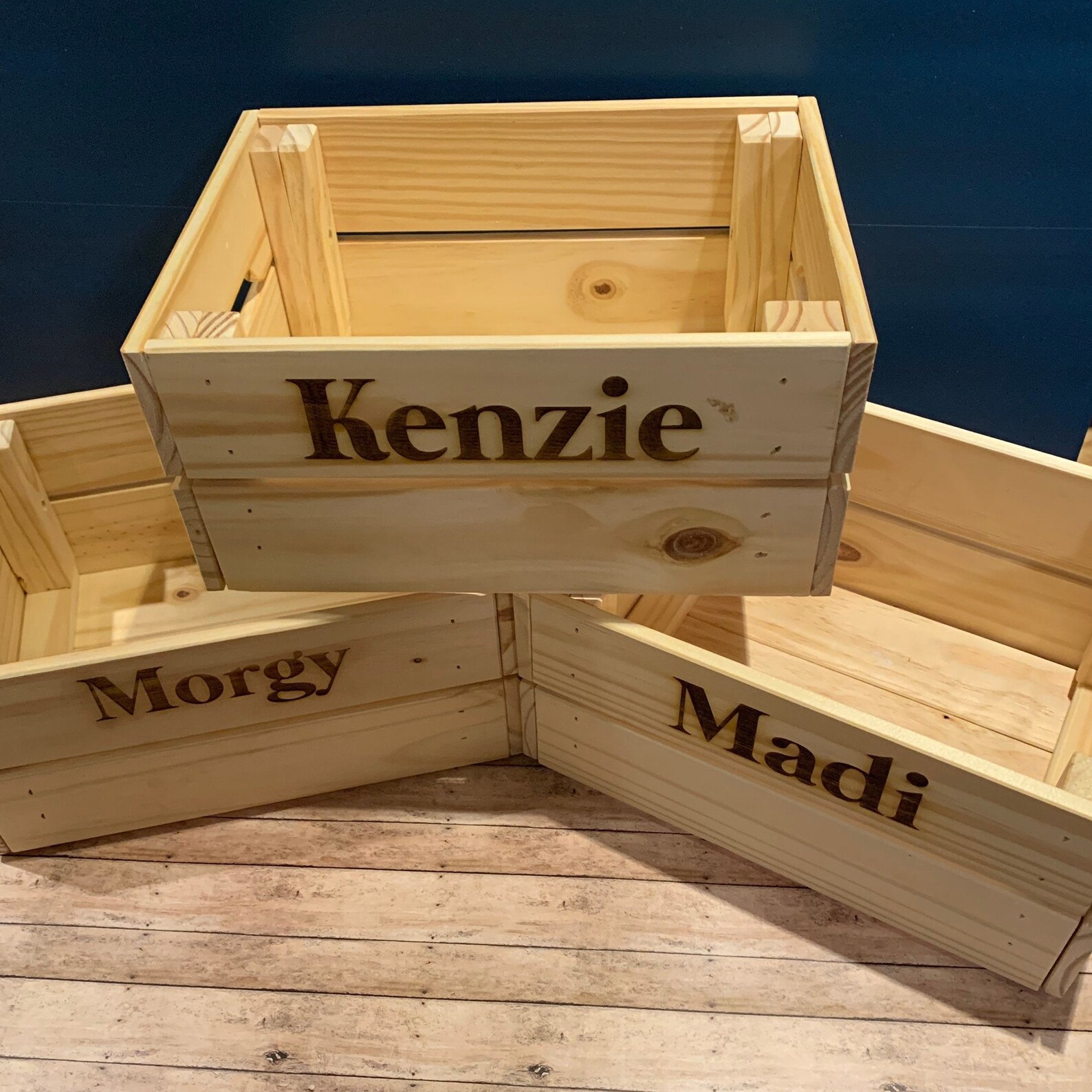 Personalized Wooden Crate Custom Wooden Crate Wood Crate Etsy