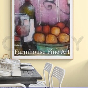 Shelley the Cat Painter 16 X 24 "Magenta Oranges Still-Life" 2013 plaster mixed media and oil on canvas image 1