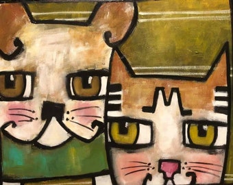 Shelley the Cat Painter Giclee Canvas Print