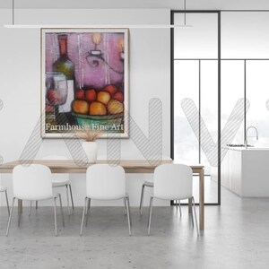 Shelley the Cat Painter 16 X 24 "Magenta Oranges Still-Life" 2013 plaster mixed media and oil on canvas image 5