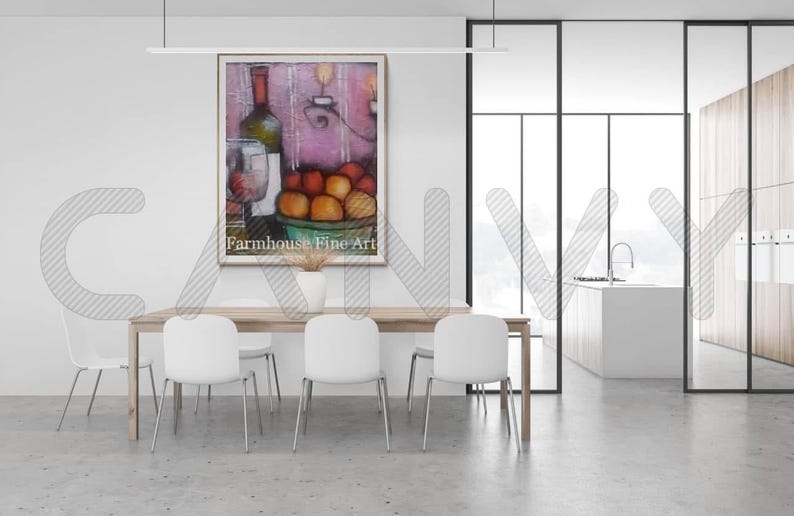 Shelley the Cat Painter 16 X 24 "Magenta Oranges Still-Life" 2013 plaster mixed media and oil on canvas image 5