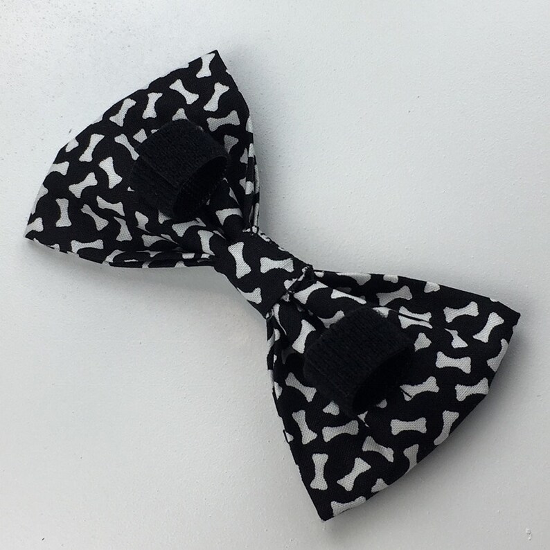 Dog Bone Bow Tie Dog Bone Print Bow Tie Puppy Bow Tie Black Etsy